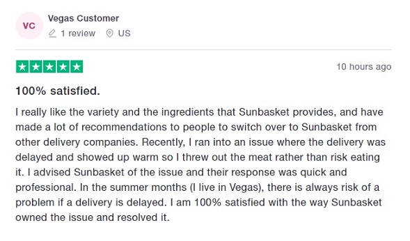 sun basket customer service reviews